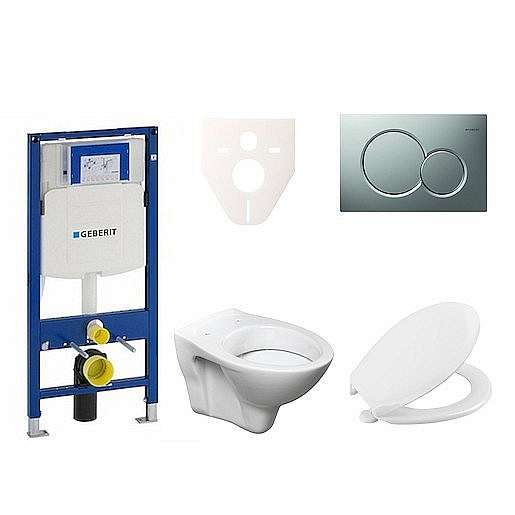 Závěsný set WC S-line + modul Geberit Duofix s tlačítkem Sigma 01 chrom mat 111.300.00.5 NR3