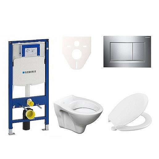 Závěsný set WC S-line + modul Geberit Duofix s tlačítkem Sigma 30 (chrom lesk/mat) 111.300.00.5 NR6