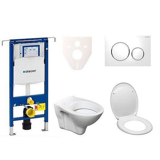 Závěsný set WC S-line + modul Geberit Duofix Speciál s tlačítkem Sigma 20 (bílá/chrom lesk) 111.355.00.5 ND4