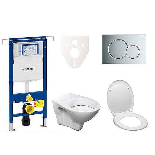 Závěsný set WC S-line + modul Geberit Duofix Speciál s tlačítkem Sigma 01 chrom 111.355.00.5 ND2