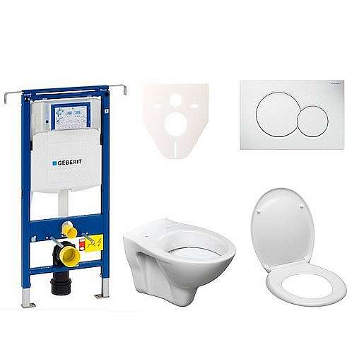 Závěsný set WC S-line + modul Geberit Duofix Speciál s tlačítkem Sigma 01 (bílé) 111.355.00.5 ND1