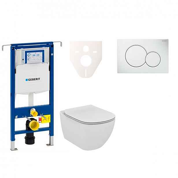 Závěsný set WC Ideal Standard Tesi + modul Geberit Duofix Speciál s tlačítkem Sigma 01 (bílé) 111.355.00.5 NF1