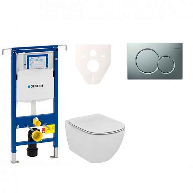 Závěsný set WC Ideal Standard Tesi + modul Geberit Duofix Speciál s tlačítkem Sigma 01 chrom mat 111.355.00.5 NF3