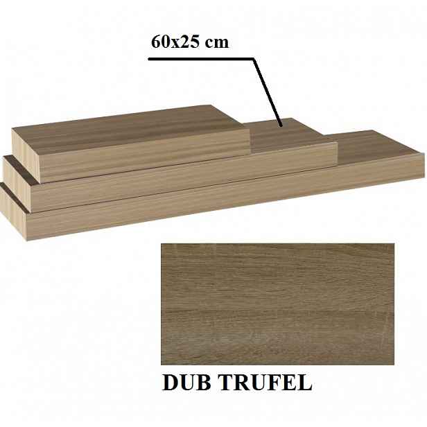 Nástěnná polička GANA 60x25 Tempo Kondela Dub