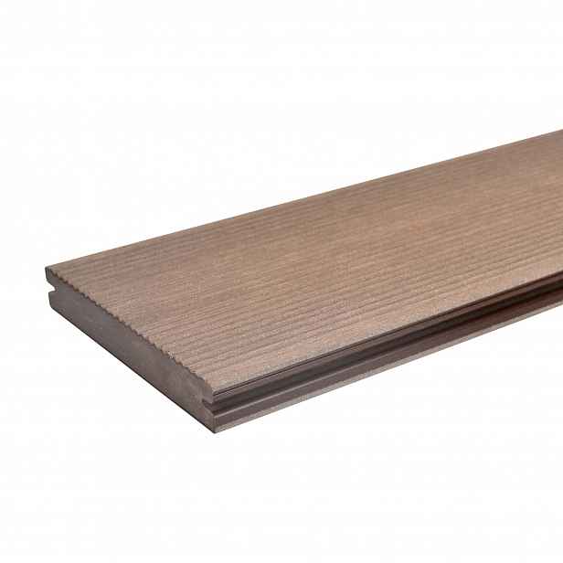 Prkno terasové dřevoplastové Twinson Massive odstín lískový ořech 140x20×6000 mm